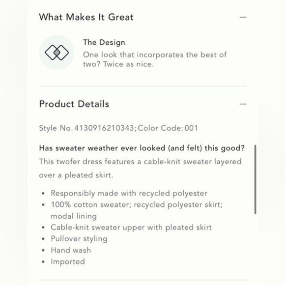 NWT Size 2X- Anthro The Delphine Cotton Sweater Twofer Mini Dress (NWT US$ 158) - Picture 11 of 16